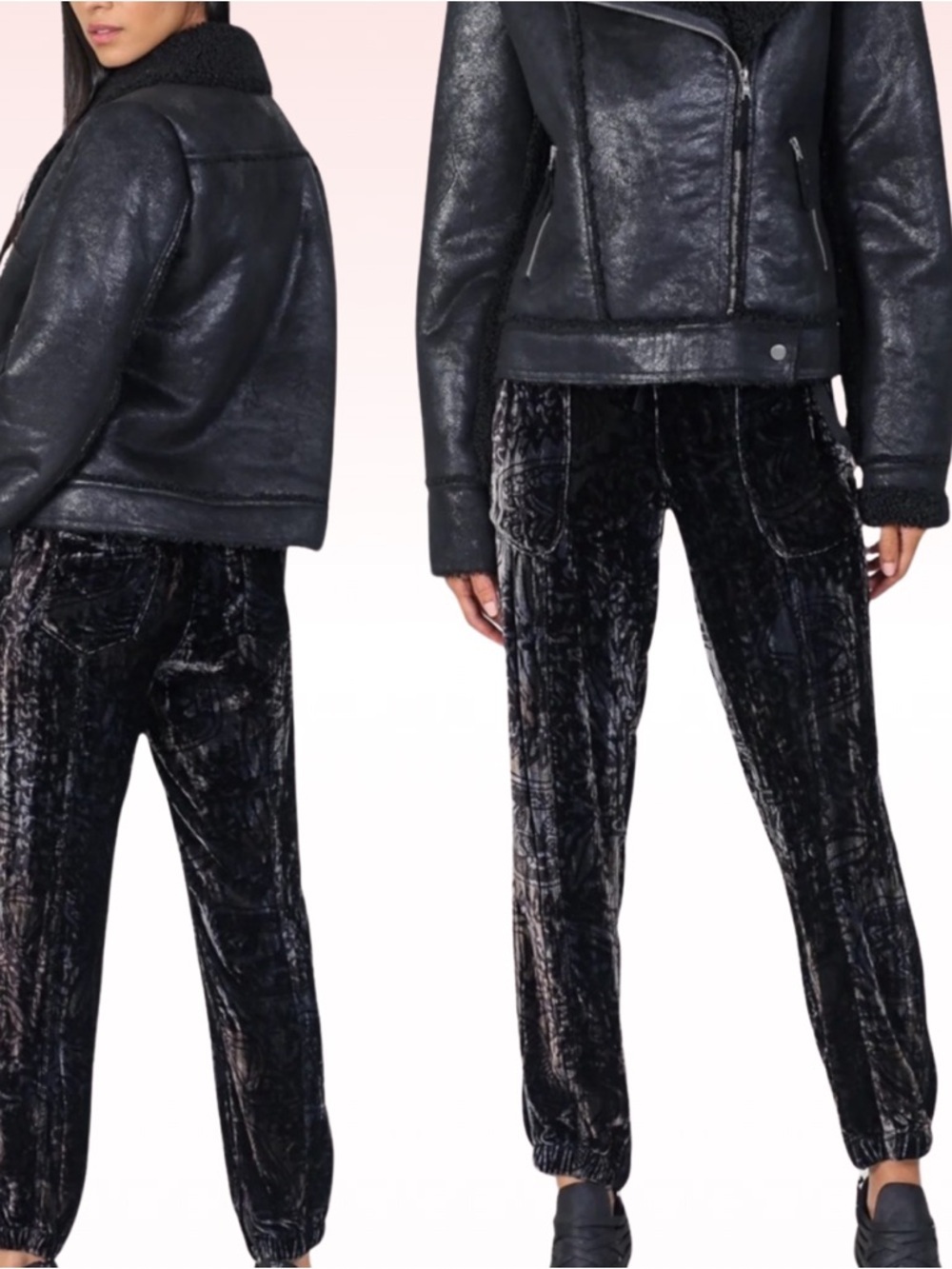 New ANTHROPOLOGIE MARRAKECH Black Velvet Joggers (Sz S)